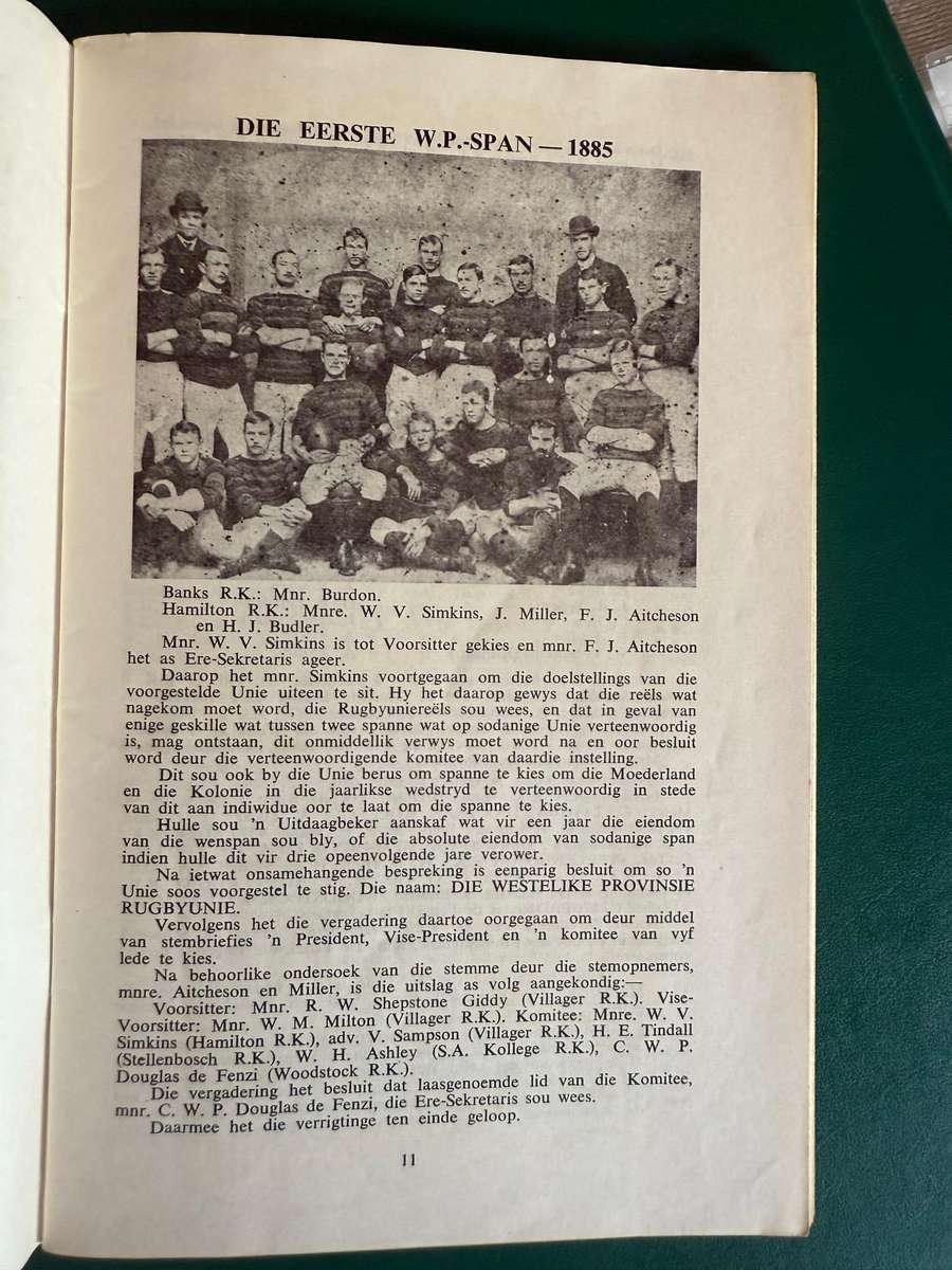 Rugby Programme - *WP 75 year Anniversary* Western-Province vs Natal 01/09/1958