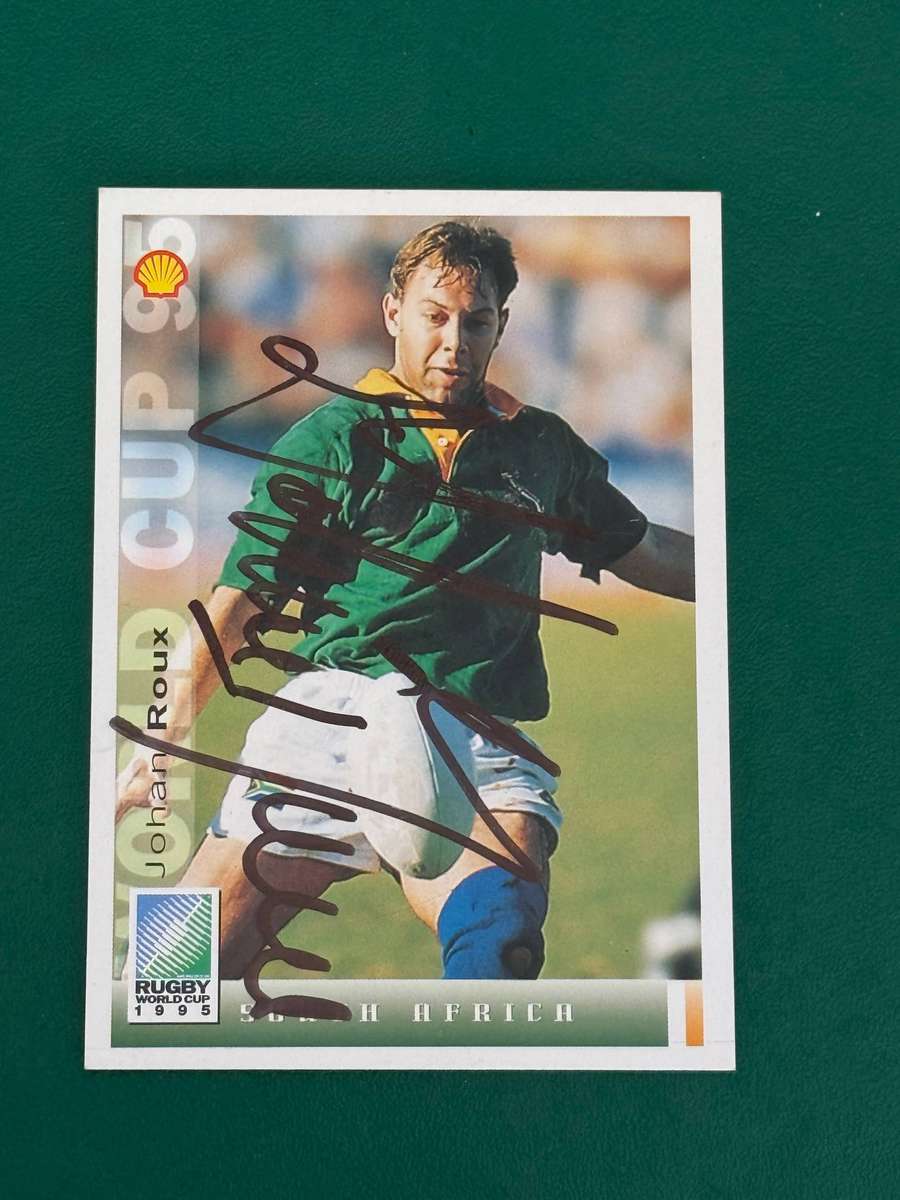 Rugby Card - *SIGNED* Johan Roux 1995 Sports Deck Rugby Card
