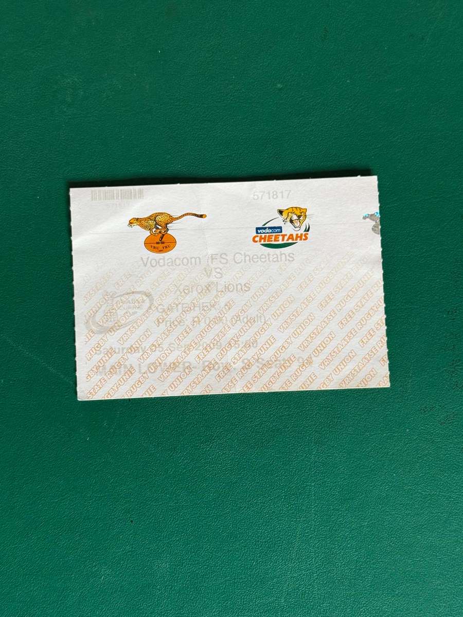 Rugby Ticket - Cheetahs vs Lions 05/09/2009