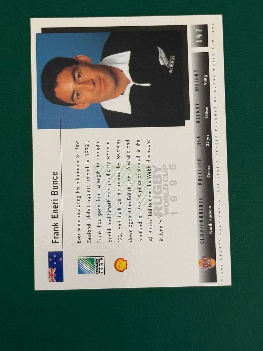 Rugby Card - *SIGNED* Frank Bunce 1995 Sports Deck Rugby Card