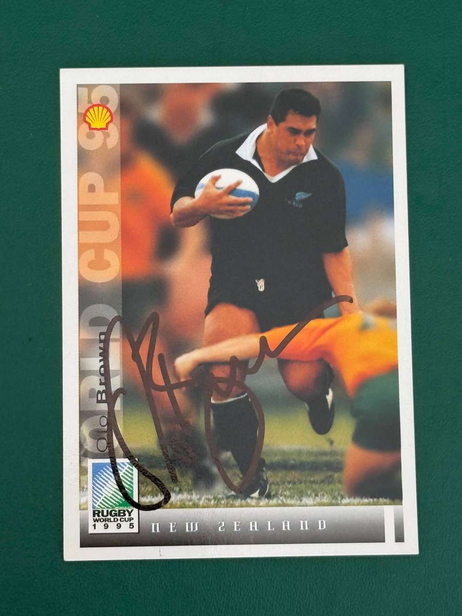 Rugby Card - *SIGNED* Olo Brown 1995 Sports Deck Rugby Card
