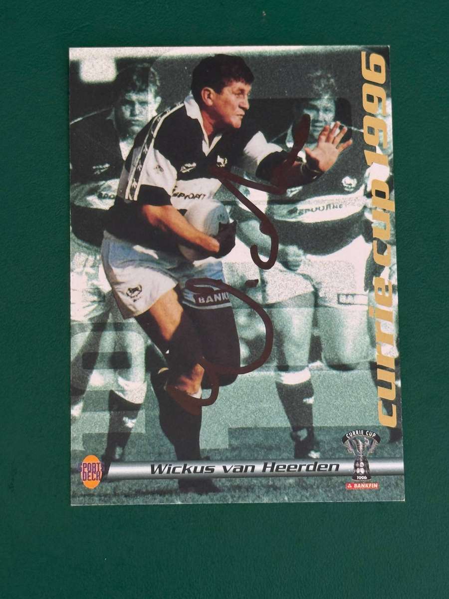 Rugby Card - *SIGNED* Wickus van Heerden 1996 Sports Deck Rugby Card