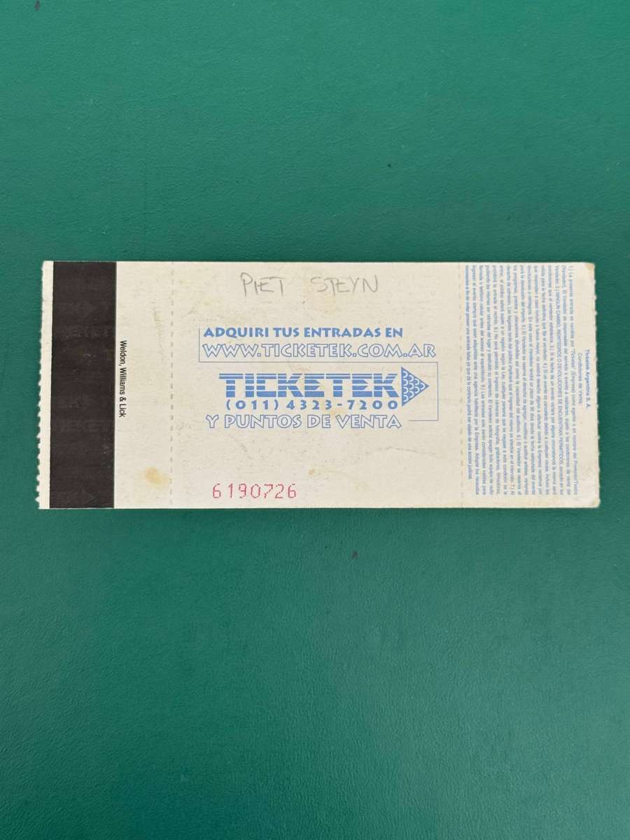 Rugby Ticket - Argentina vs South-Africa 12/11/2000