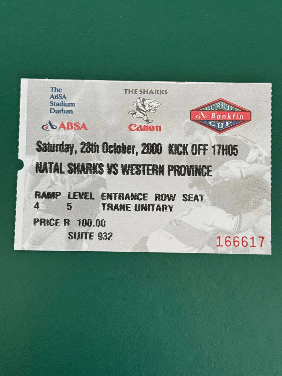 Rugby Ticket - *Currie Cup FINAL - Natal vs Western-Province 28/10/2000
