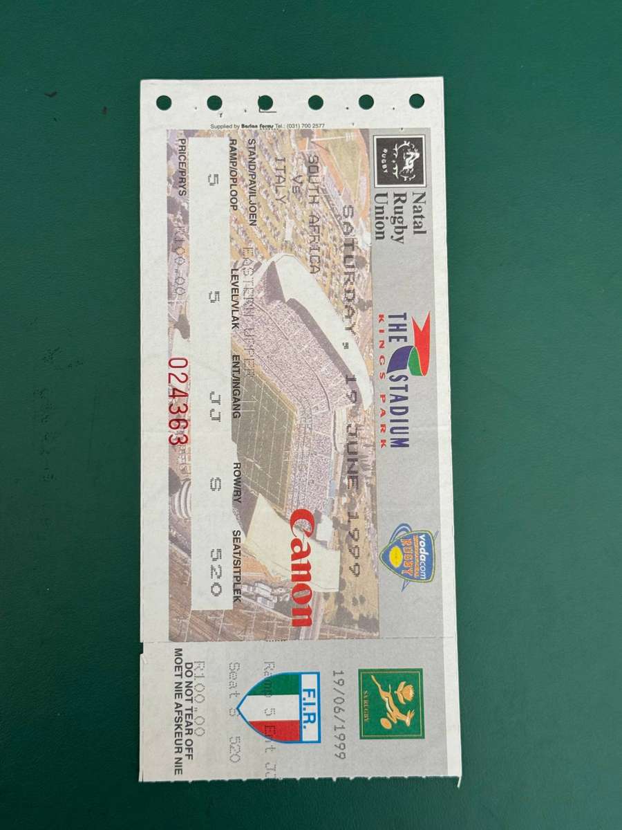 Rugby Ticket - South-Africa vs Italy 19/06/1999