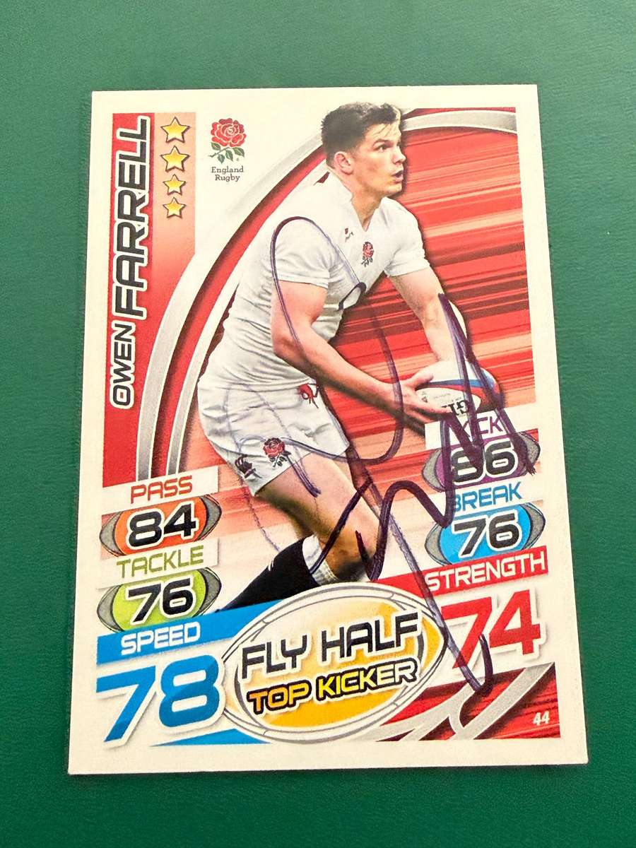 Rugby Card - *SIGNED Owen Farrell 2015 Topps Rugby Attax Rugby Card
