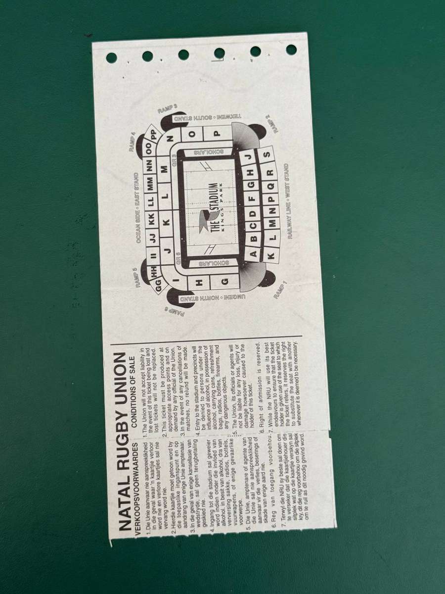 Rugby Ticket - South-Africa vs Italy 19/06/1999
