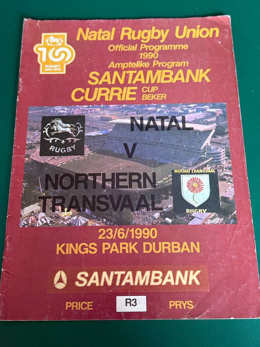 Rugby Programme - Natal va Northern-Transvaal 23/06/1990