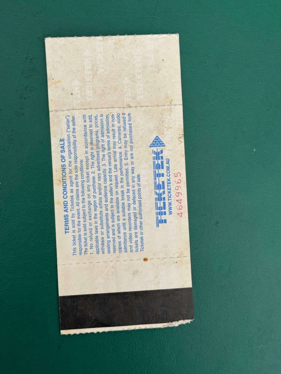 Rugby Ticket - Australia vs South-Africa 18/07/1998