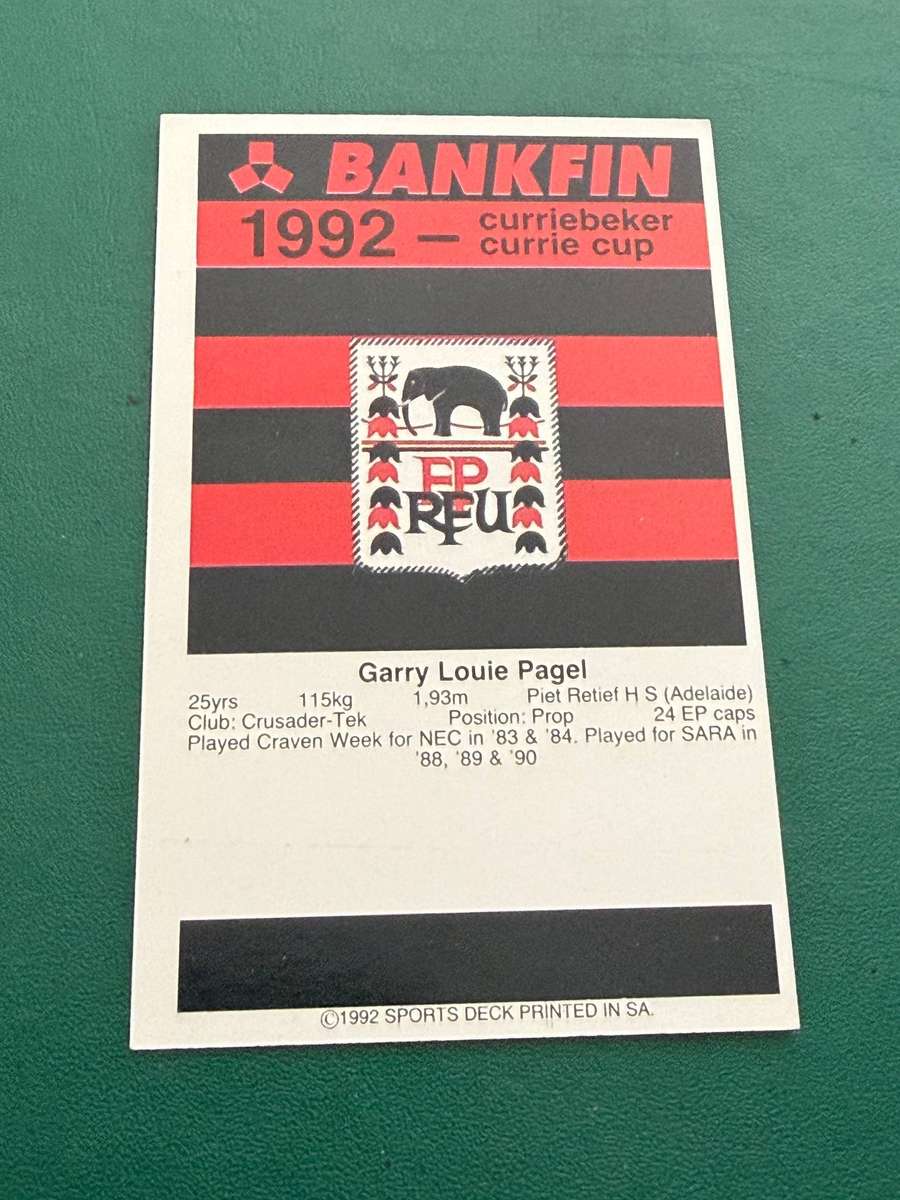 Rugby Card - *SIGNED* Garry Pagel 1992 Sports Deck Rugby Card