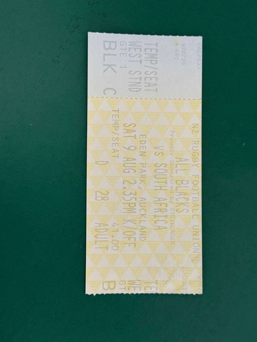 Rugby Ticket - New Zealand vs South-Africa 09/08/1997 (Eden Park)