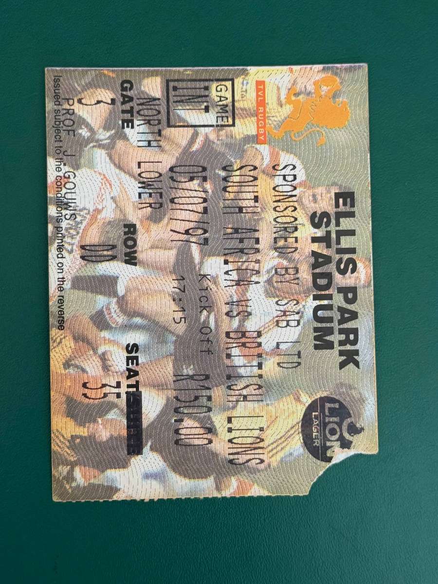 Rugby Ticket - South-Africa vs British Lions 05/07/1997