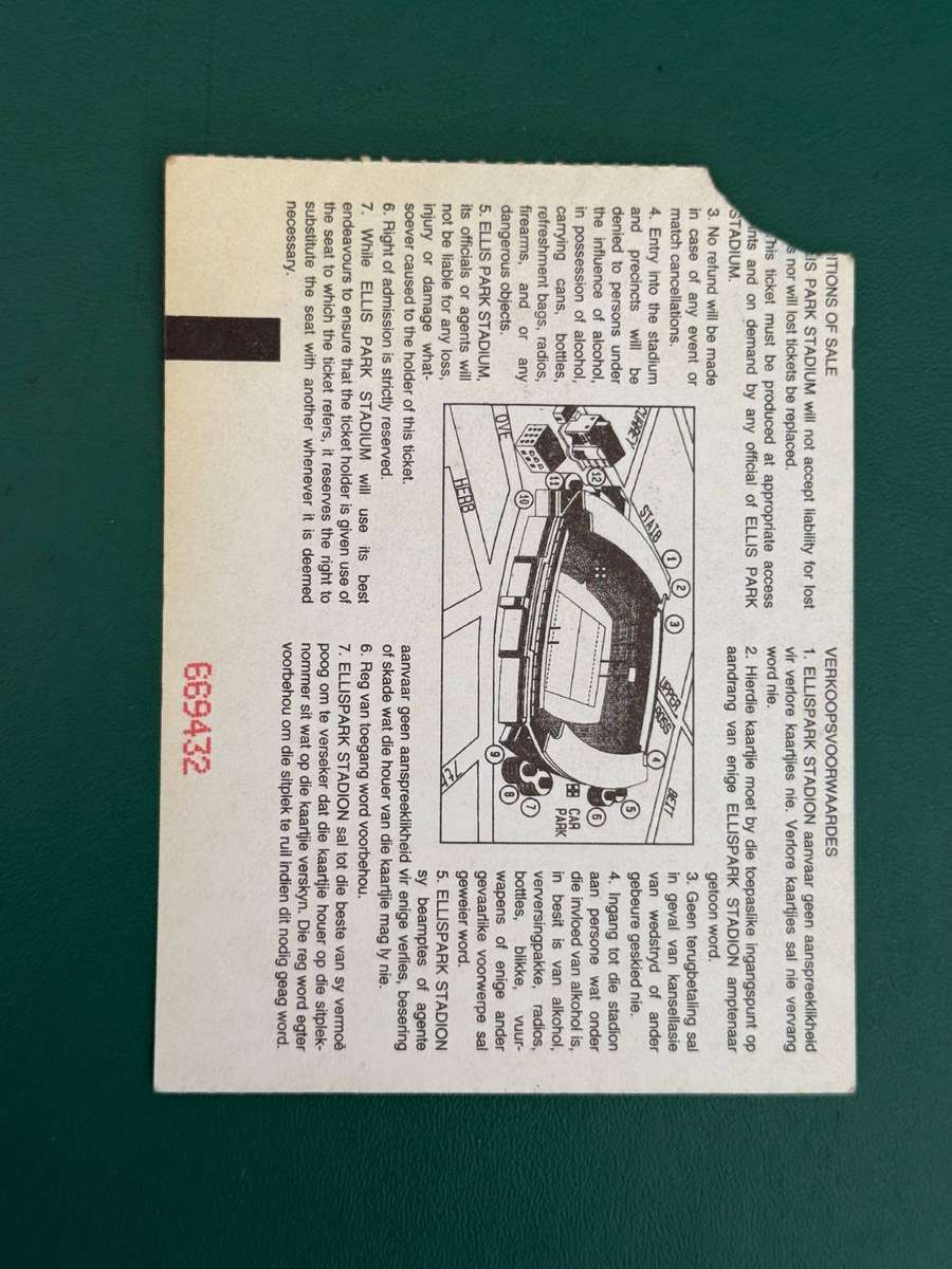 Rugby Ticket - South-Africa vs British Lions 05/07/1997