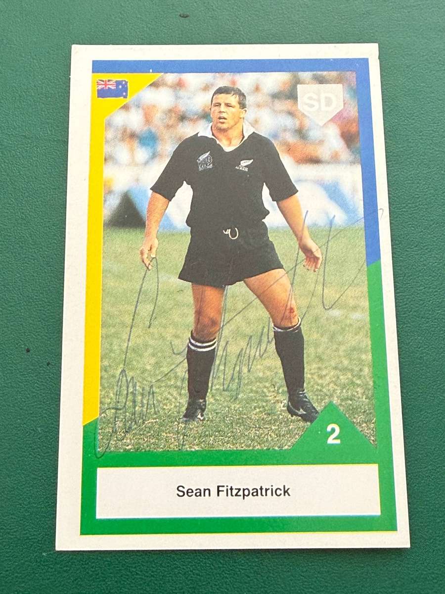 Rugby Card - *SIGNED* Sean Fitzpatrick 1992 Sports Deck Internantional Rugby Card