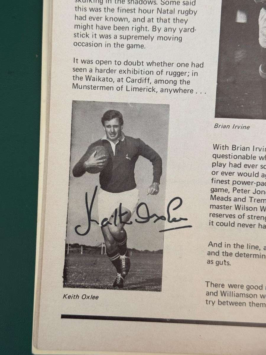 Rugby Programme - *SIGNED by 28* *TOUR* Natal vs New-Zealand All Blacks 22/08/1970