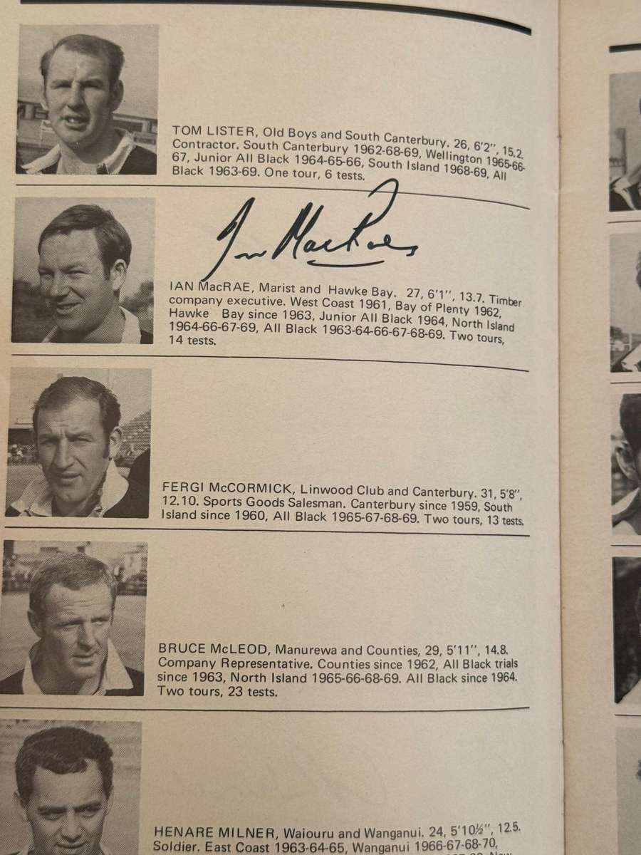 Rugby Programme - *SIGNED by 28* *TOUR* Natal vs New-Zealand All Blacks 22/08/1970