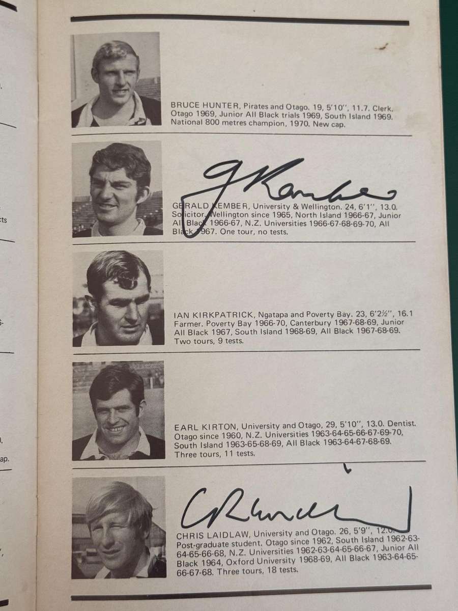 Rugby Programme - *SIGNED by 28* *TOUR* Natal vs New-Zealand All Blacks 22/08/1970