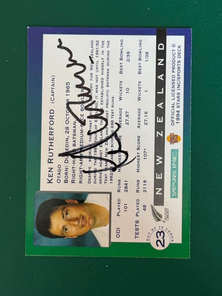 Cricket Card - *SIGNED* Ken Rutherford 1994 Sports Deck Cricket Card