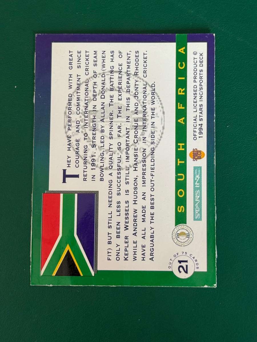 Cricket Card - South-Africa (Nr21) 1994 Sports Deck Cricket Card