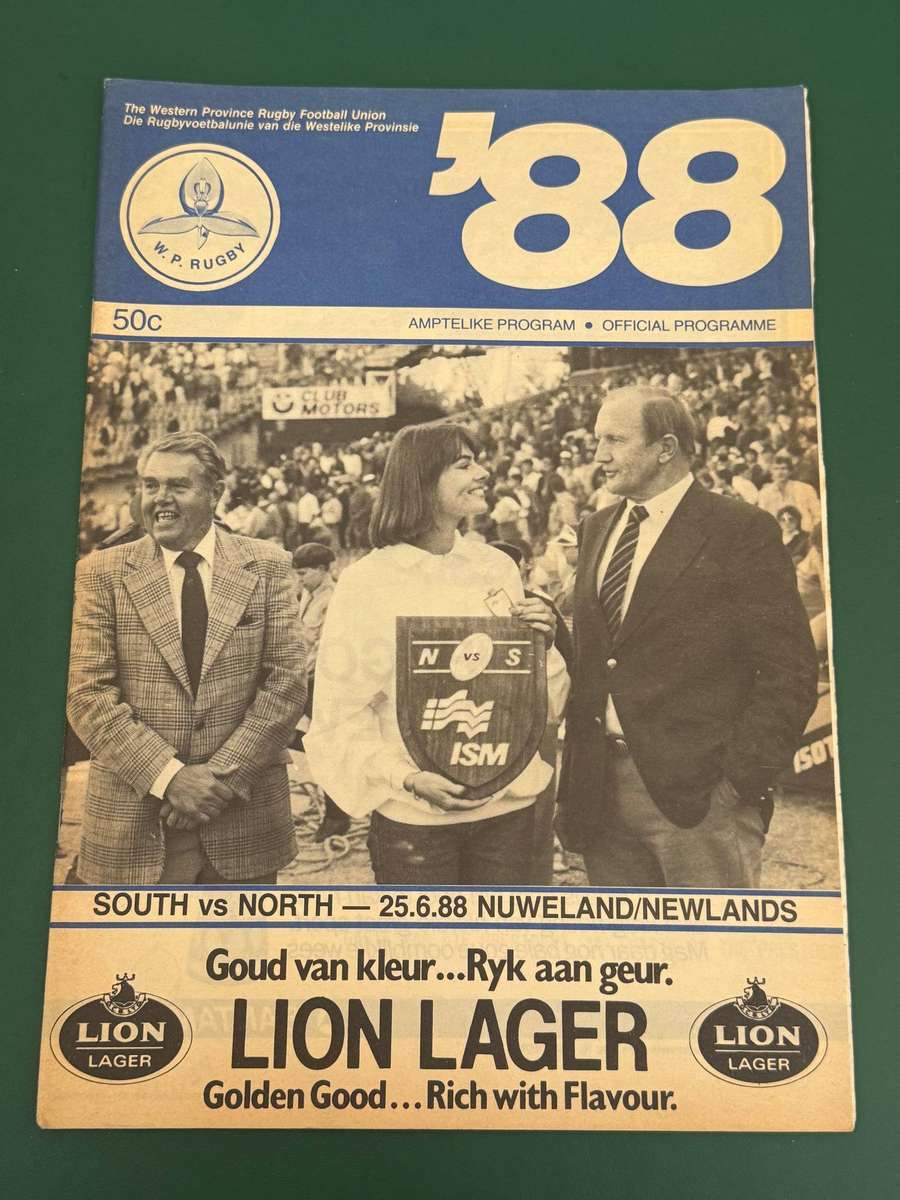 Rugby Programme -  South vs North 25/06/1988