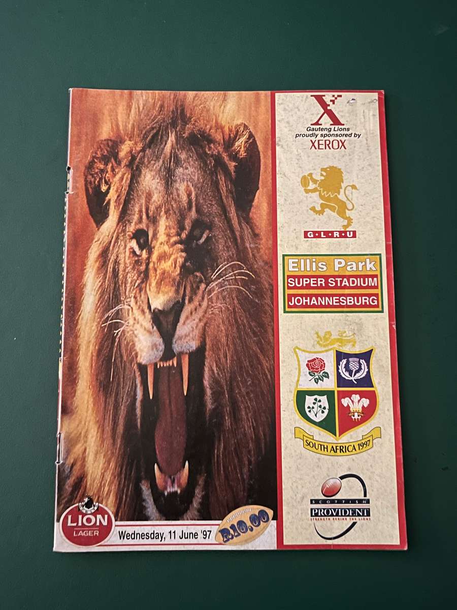 Rugby Programme - Lions vs British Lions 11/06/1997