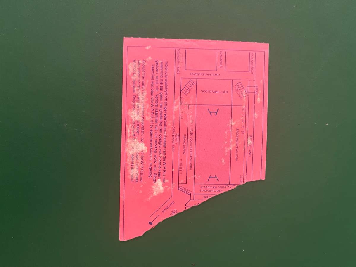 Rugby Ticket - South-Africa vs Ireland 30/05/1981