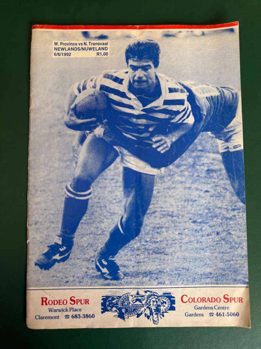 Rugby Programme - Western-Province vs Northern-Transvaal 06/06/1992