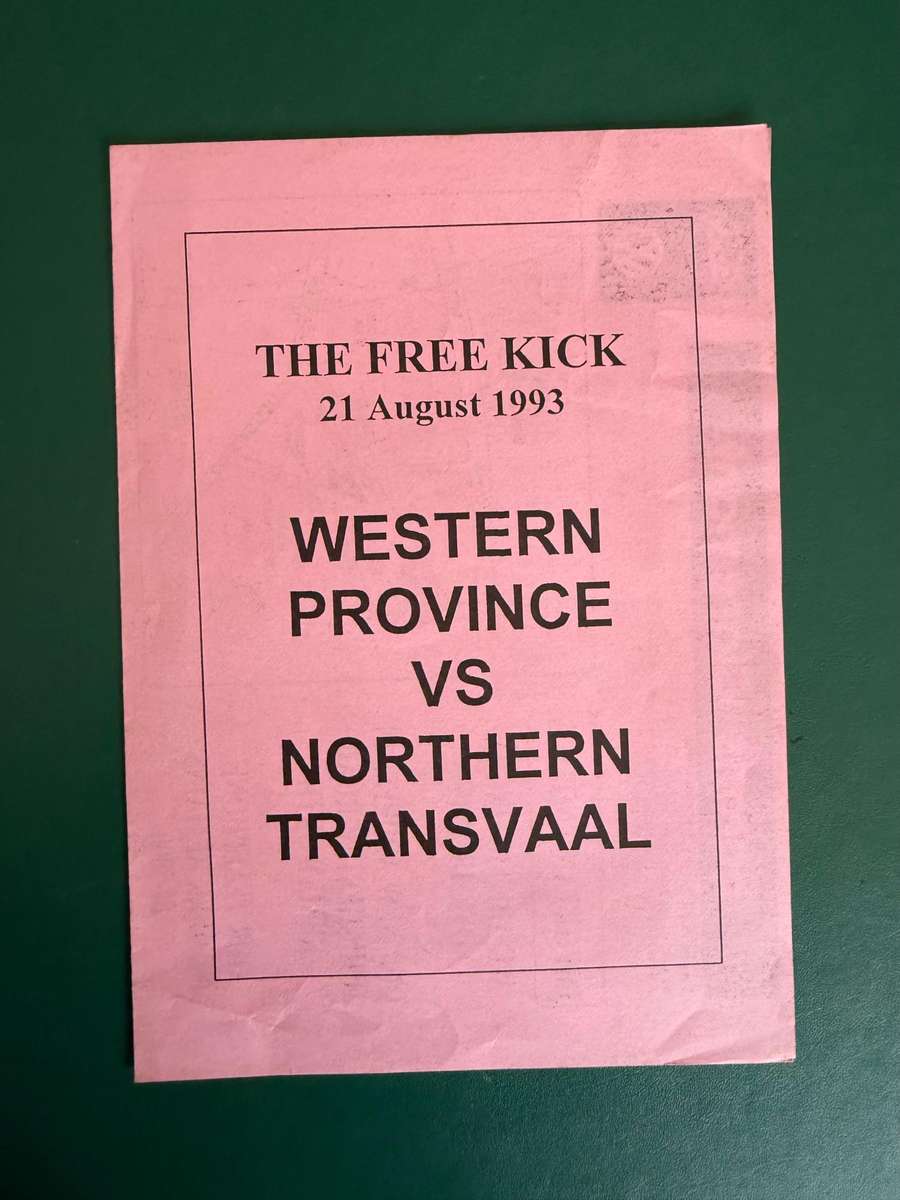 Rugby Programme - Western-Province vs Northern-Transvaal 21/08/1993