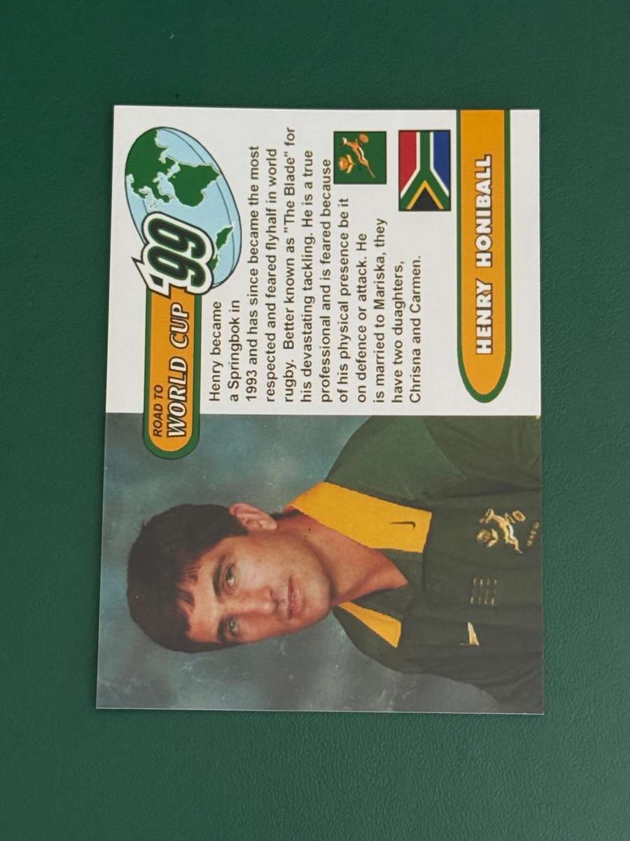 Rugby Card - Henry Honiball 1999 Sports Deck Road to the World Cup Photocard