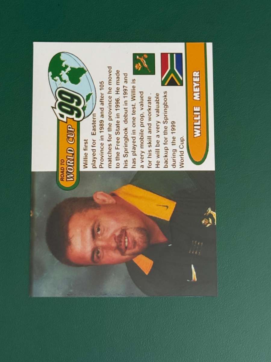 Rugby Card - Willie Meyer 1999 Sports Deck Road to the World Cup Photocard
