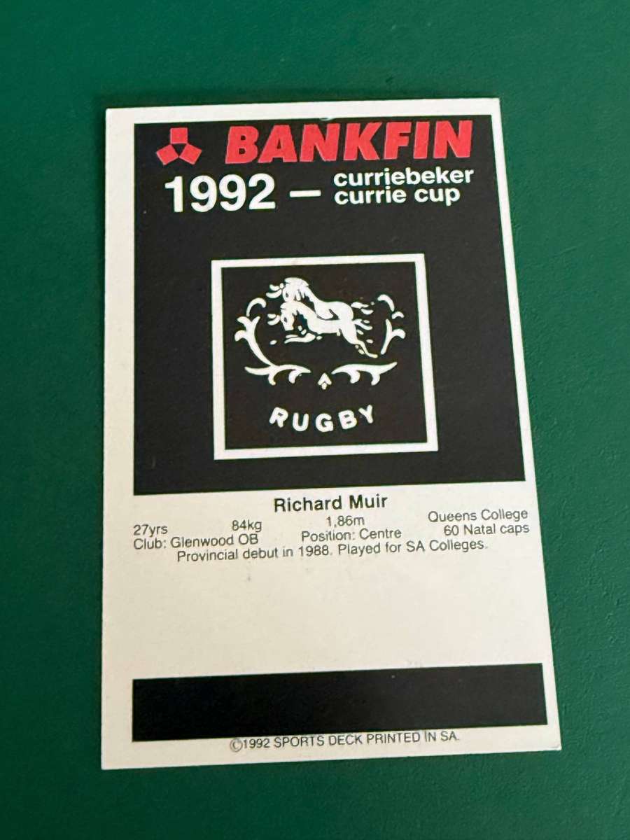 Rugby Card - *SIGNED* Dick Muir 1992 Sports Deck Rugby Card