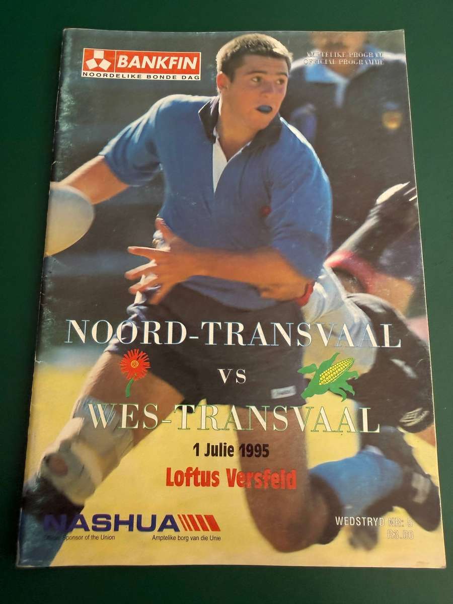 Rugby Programme - Northern-Transvaal vs Western Transvaal 01/07/1995