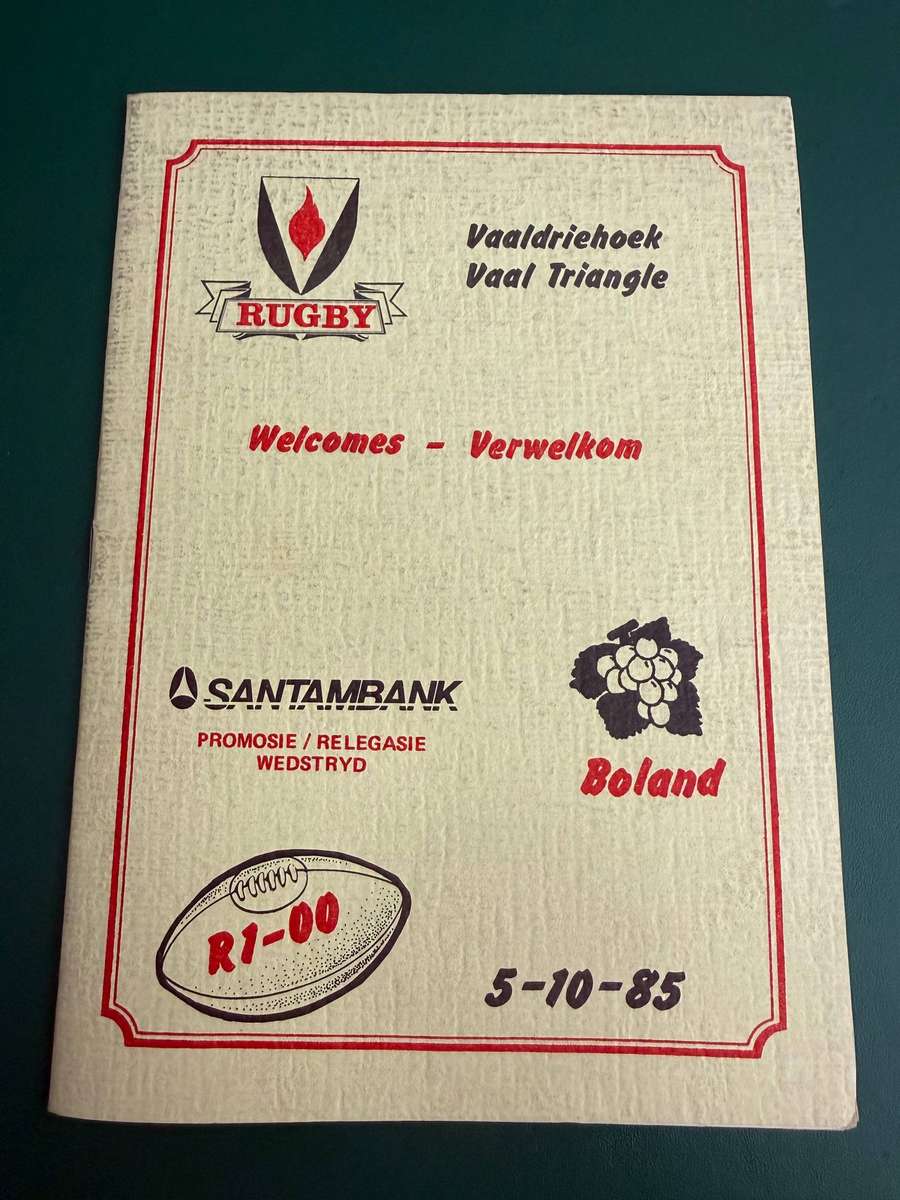 Rugby Programme - Far North vs Boland 05/10/1985