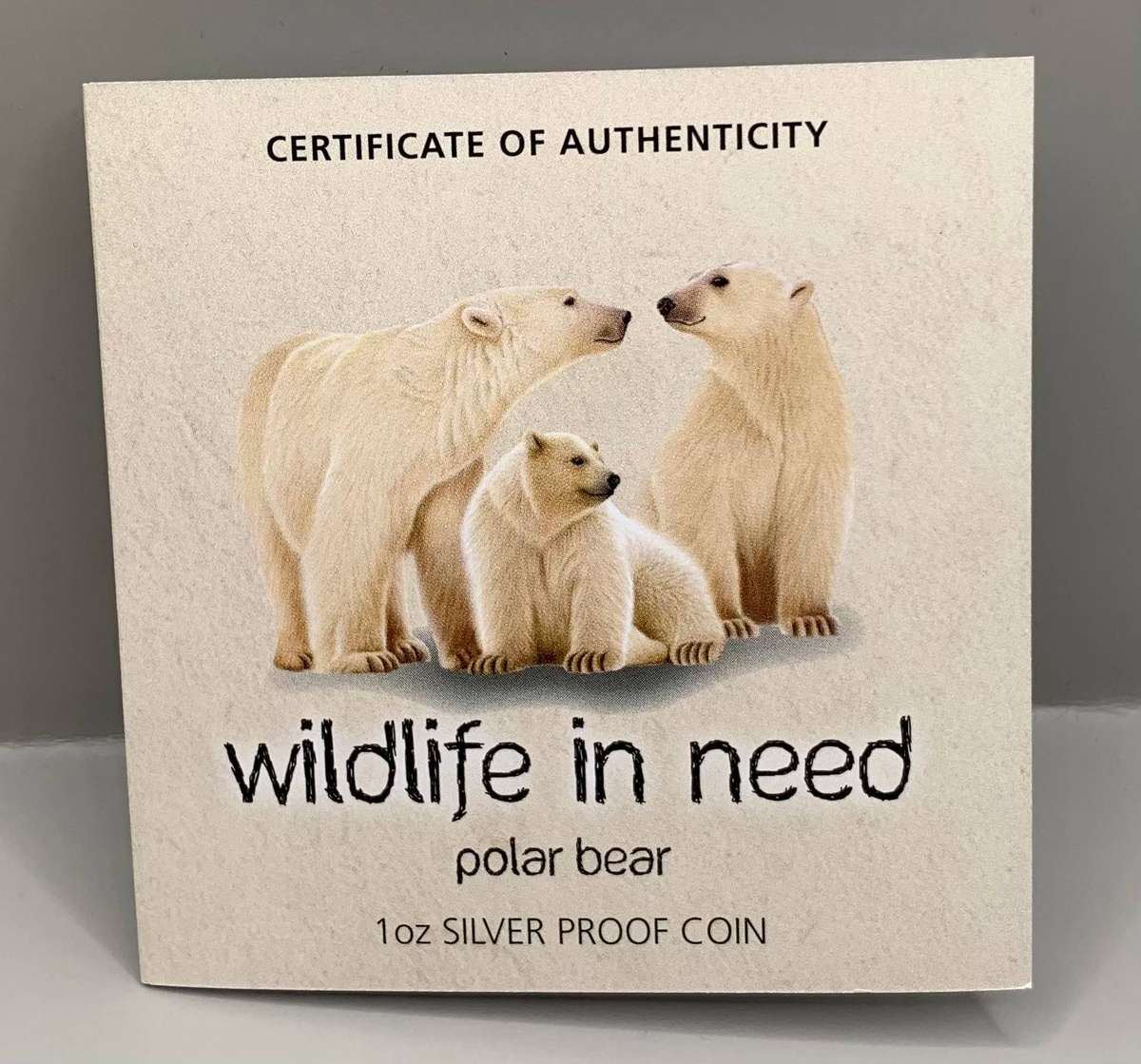 ( SPECIAL  WILDLIFE SERIES )  2012  POLAR BEARS      1oz  PROOF SILVER COLORIZED COIN