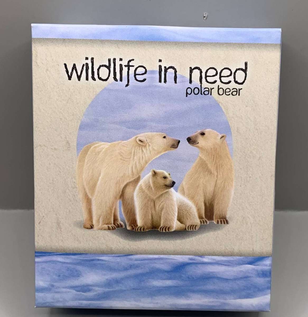 ( SPECIAL  WILDLIFE SERIES )  2012  POLAR BEARS      1oz  PROOF SILVER COLORIZED COIN