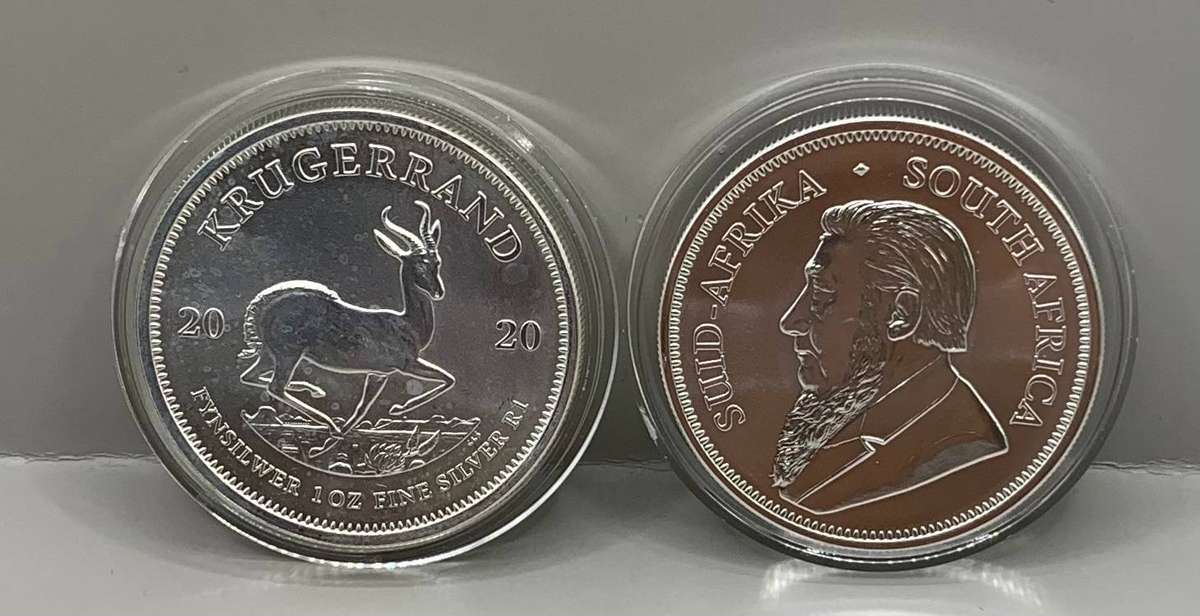 2020      UNC. KRUGERRAND  1oz      PURE SOLID SILVER      CAPSULED