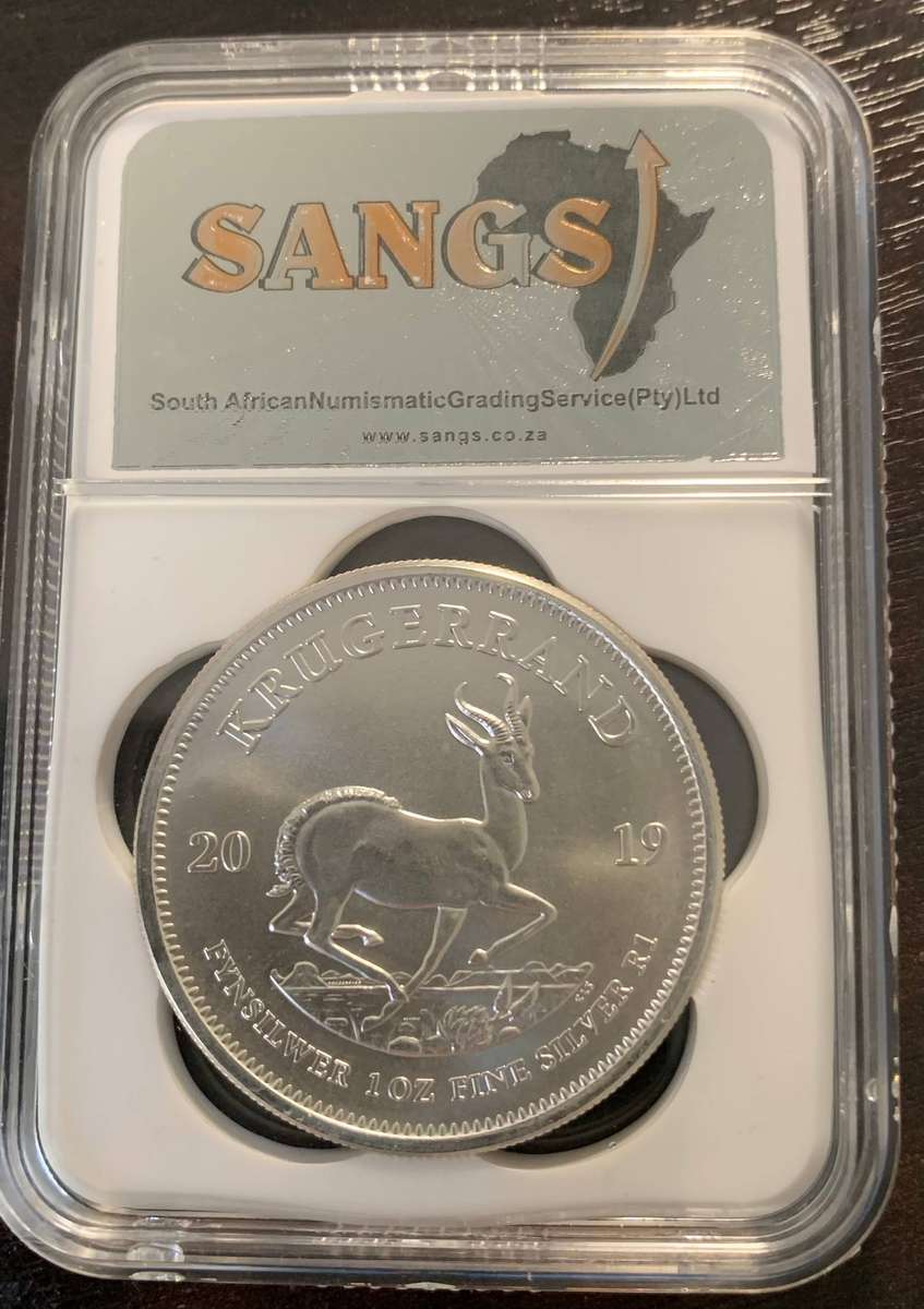 (  QUITE  RARE  )    2019   TOP GRADE MS69   999.9 % PURE SOLID SILVER KRUGERRAND