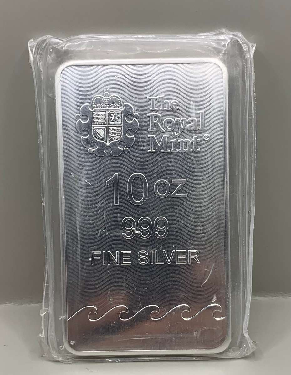 (  TEN OUNCE  )    BRITANNIA     PURE FINE SILVER BAR     STILL SEALED  BY  THE WORLDS OLDEST MINT
