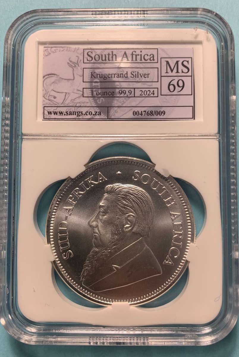 (  TOP GRADE MS 69 )      2024  UNC. KRUGERRAND    MINTSTATE          SILVER