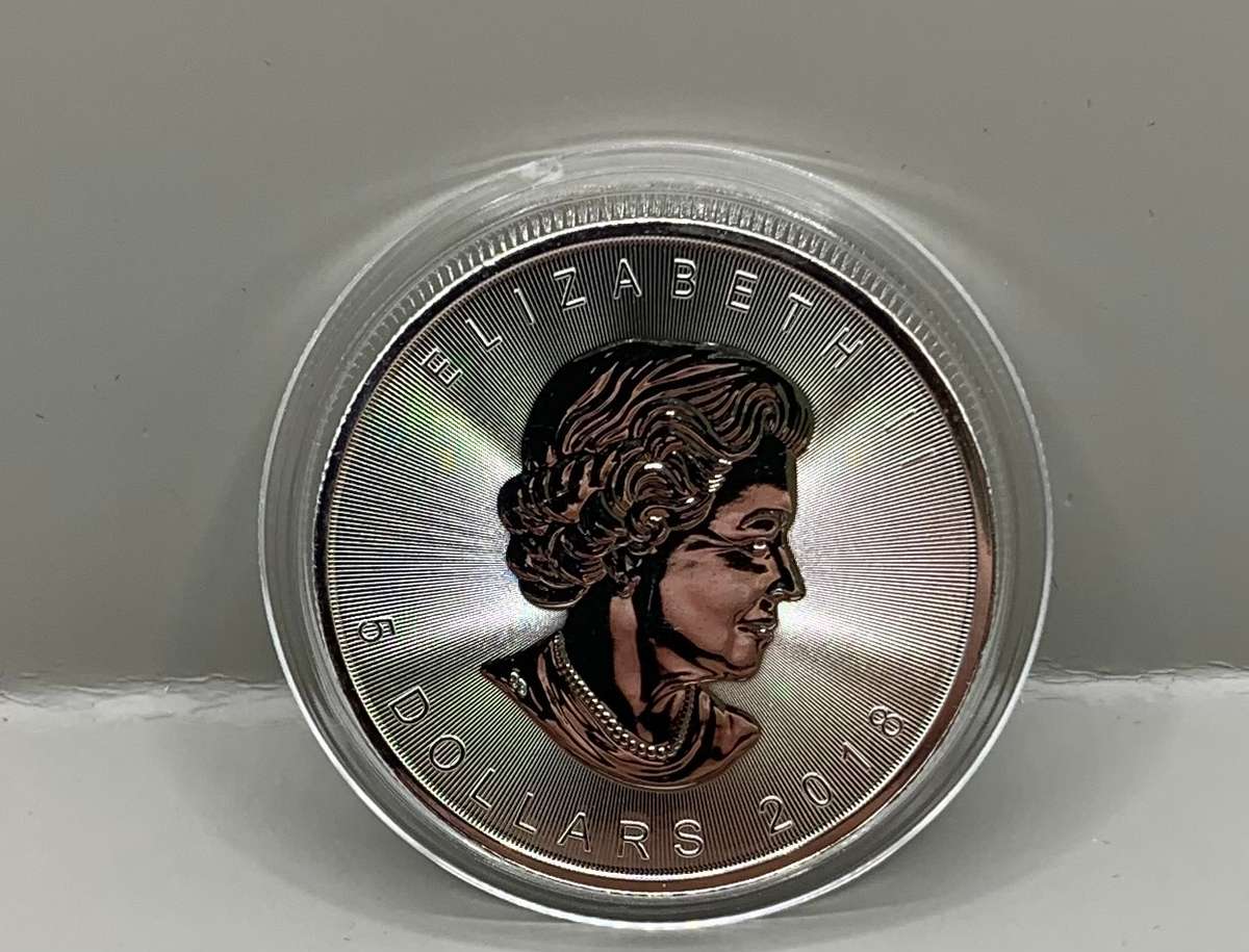 2018   CANADIAN MAPLE LEAF         1oz PURE SOLID SILVER COIN