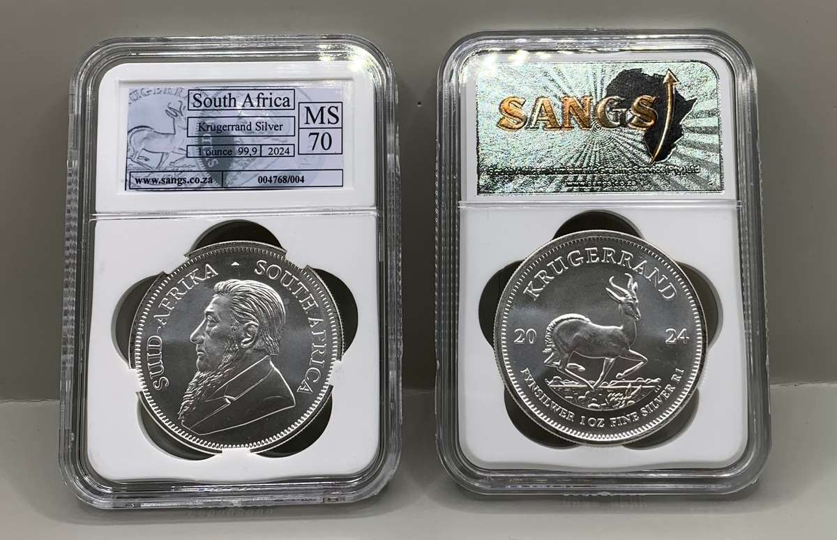 (  THE HIGHEST QUALITY POSSIBLE  )    2024    SILVER UNC. KRUGERRAND    PERFECT MS70