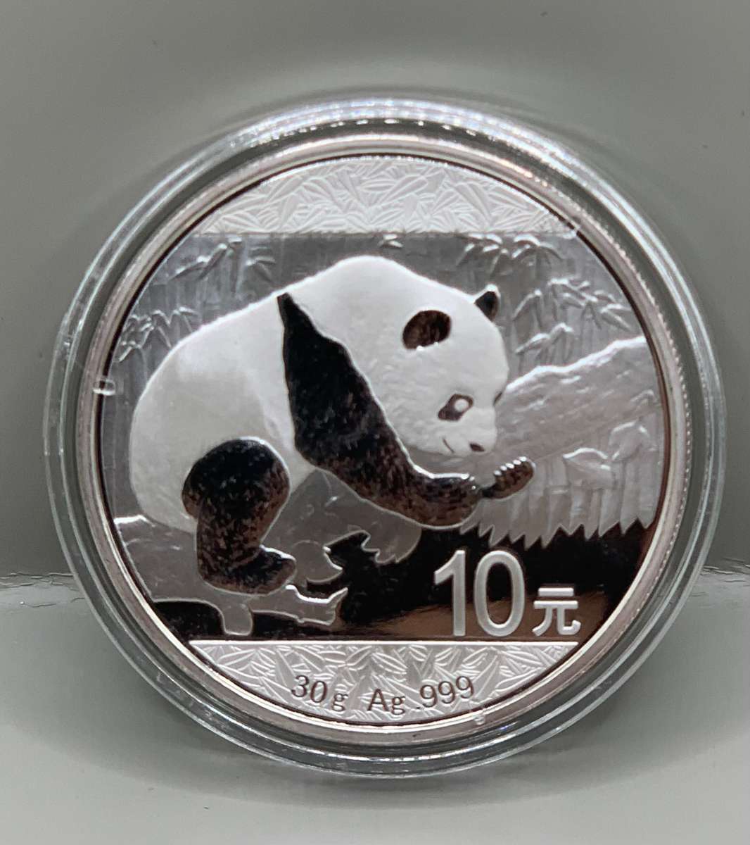 (  BRILLIANT PROOF LIKE  )    2016    CHINESE PANDA    30 grams    PURE  SILVER