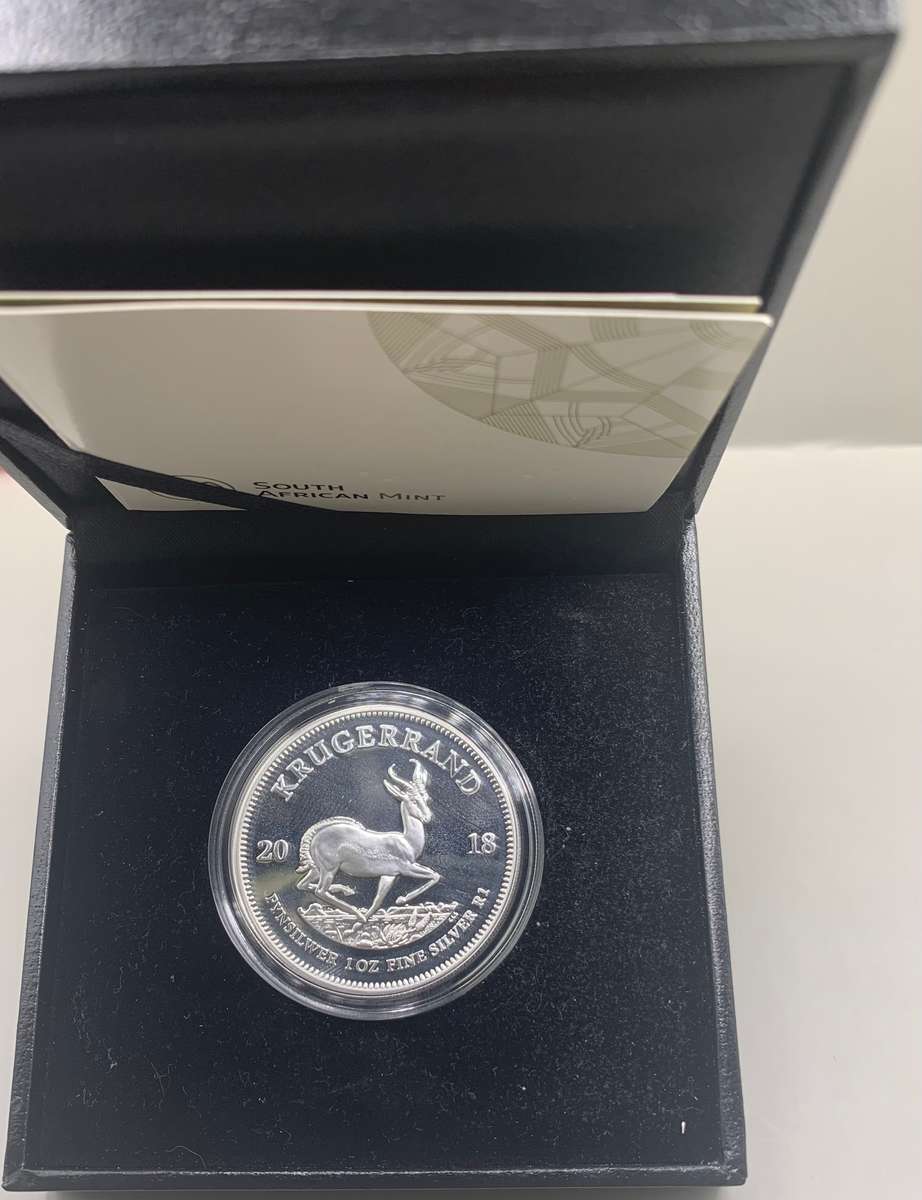 (  PRETTY SCARCE  PROOF    )    2018    1oz PURE SOLID SILVER   KRUGERRAND AND CERTIFIED