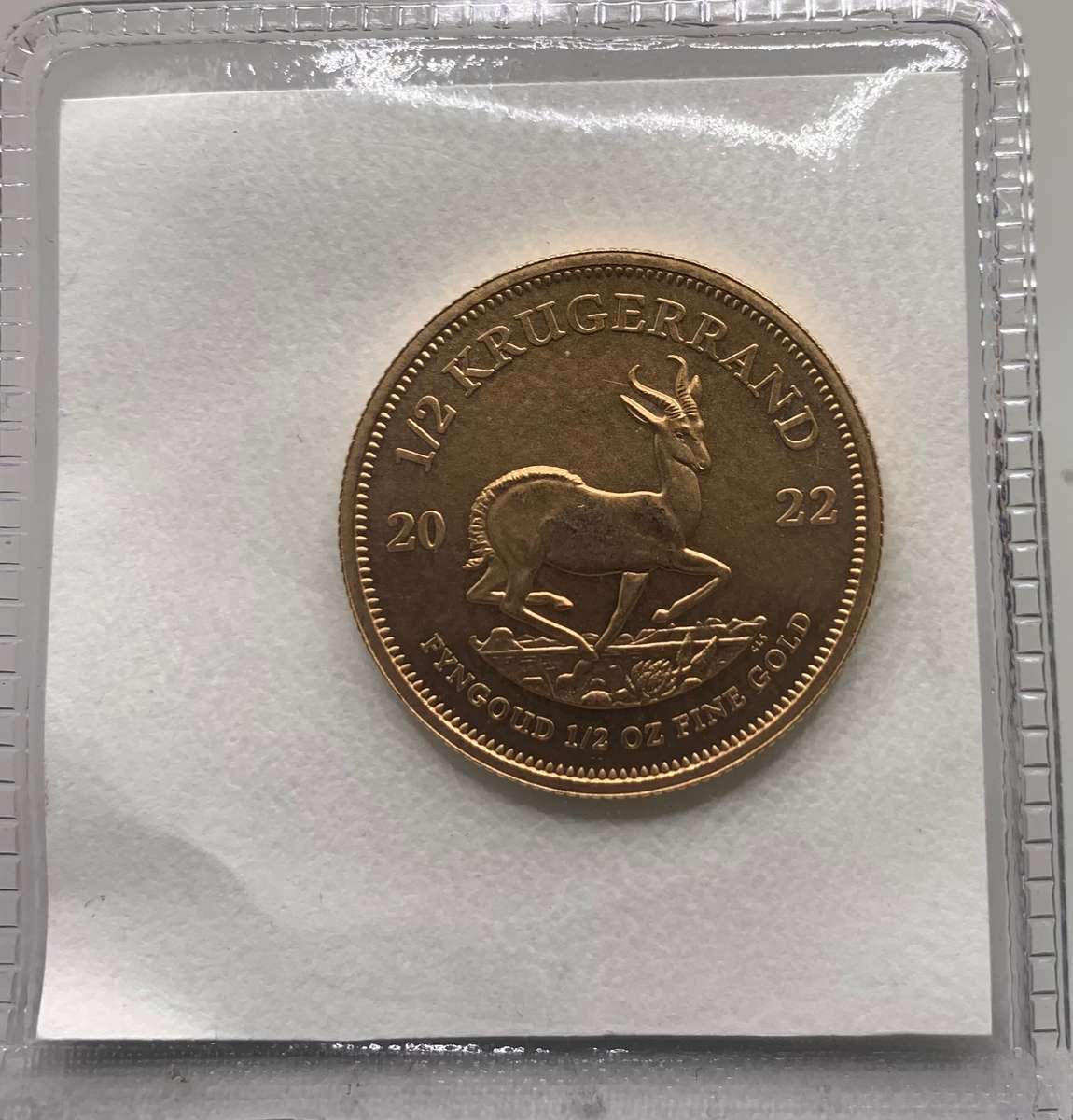(  CERTIFIED  )    2022     1/2oz      GOLD KRUGERRAND   BULLION   SEALED