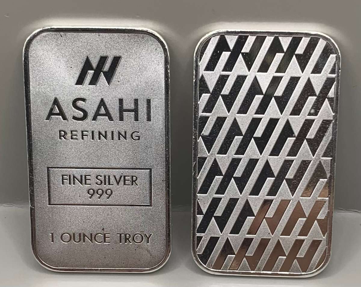 (   VERY POPULAR  )    1oz PURE SOLID SILVER   RECTANGULAR     ASAHI BAR