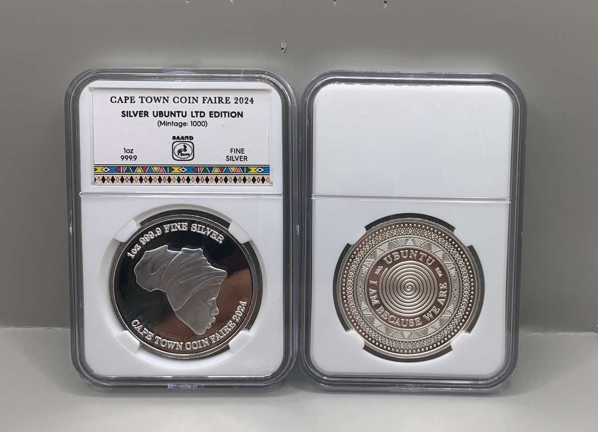 (  2024  LAUNCH  )  UBUNTU THE FACE OF AFRICA   CAPE TOWN COIN SHOW PURE SILVER  LIMITED SLABBED