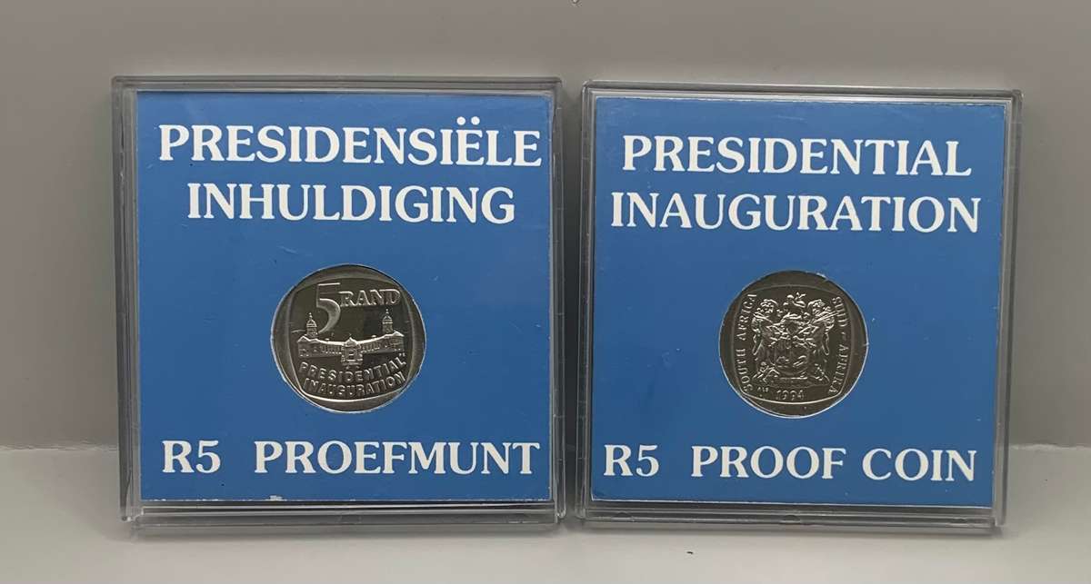 (  SOUTH AFRICA'S GREAT INAUGURATION OF 1994  )   R5  PROOF COIN  LIMITED  EDITION