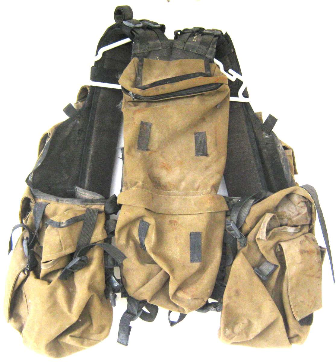 SADF 83 PATTERN BATTLE JACKET WITH ALL CLIPS AND BELTS IN GOOD USED CONDITION