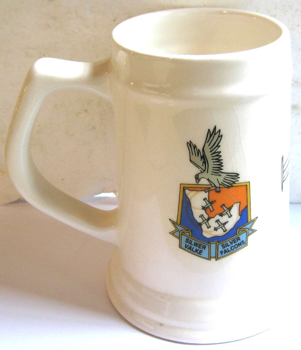 SAAF SILVER FALCONS BEER MUG IN GOOD CONDITION