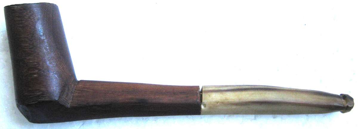 Hand Carved Smoking Pipe "Inqawe" with Bone Mouthpiece 18 cm